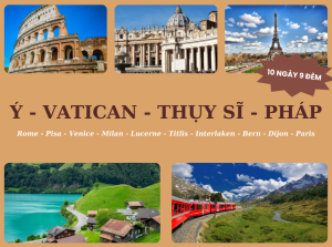 Ý – VATICAN – THUỴ SĨ – PHÁP 10N9Đ